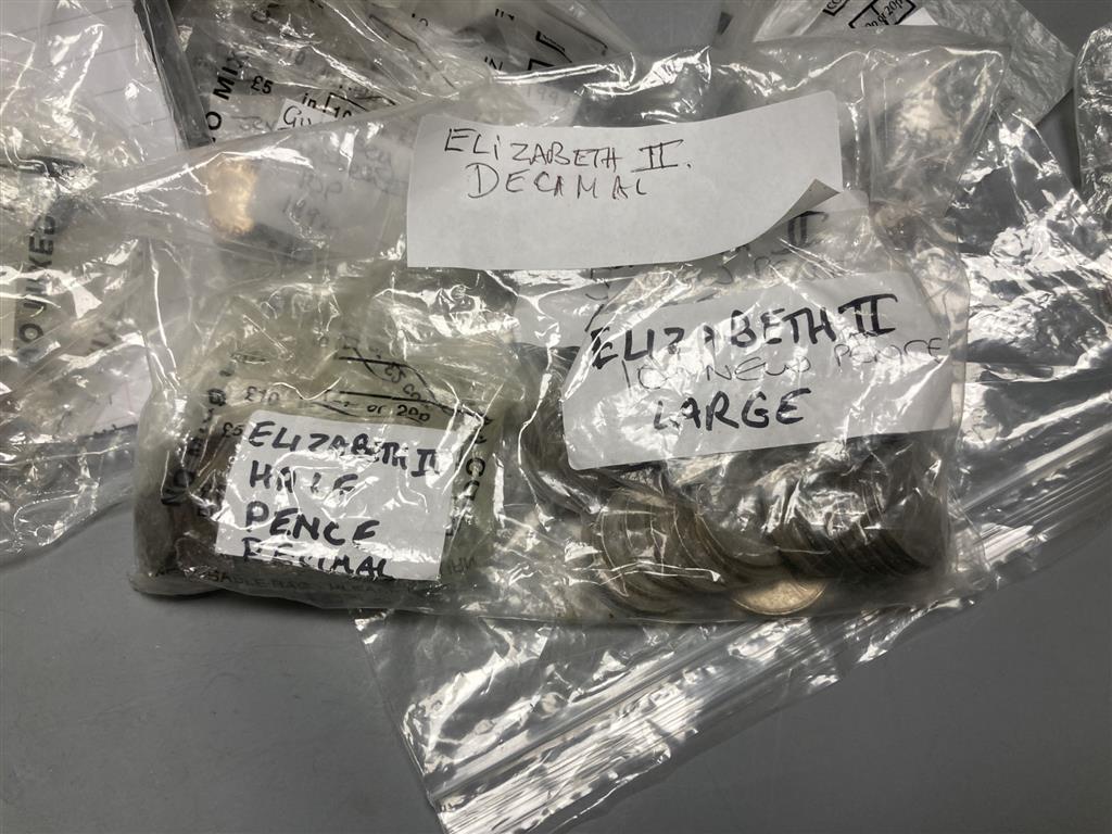 A quantity of GB coins and USA and Canadian coins